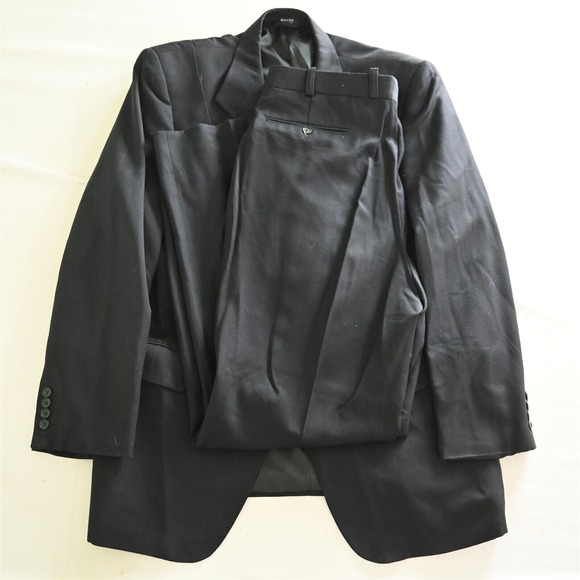 Biella Marco Biella 44L 36x34 Navy Blue 100% Wool Mens‎ Jacket Pants Suit